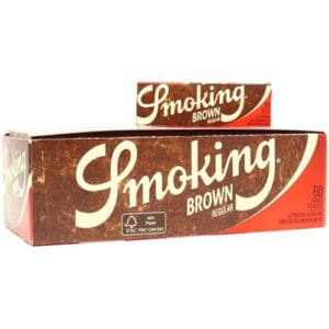 SMOKING BROWN ARROTOLARE CARTINE CARTINA CORTA 60 FOGLIE PER CONFEZIONE NON RAFFINATO SUPER SOTTILE SCATOLA COMPLETA 50 CONFEZIONI