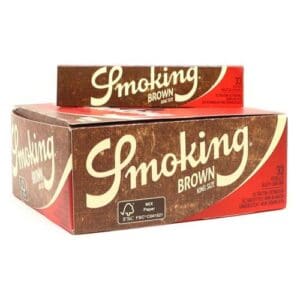 SMOKING BROWN KING SIZE SLIM LUNGO CARTINE 33 FOGLIE PER CONFEZIONE NON RAFFINATO SUPER SOTTILE SCATOLA COMPLETA 50 CONFEZIONI
