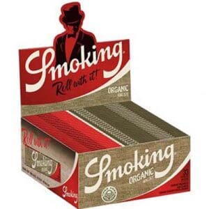 SMOKING ORGANIC KING SIZE SLIM LUNGO CARTINE 33 FOGLIE PER CONFEZIONE NON RAFFINATO SUPER SOTTILE SCATOLA COMPLETA 50 CONFEZIONI