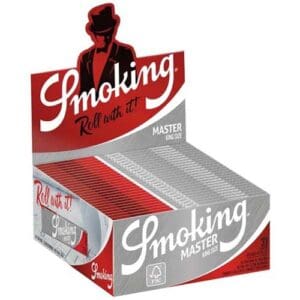 SMOKING MASTER ARGENTO KING SIZE SLIM LUNGO CARTINE SUPER SOTTILE 33 FOGLIE PER CONFEZIONE SCATOLA COMPLETA 50 CONFEZIONI