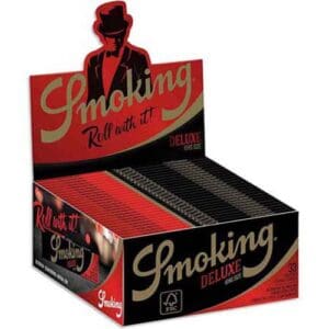 SMOKING DELUXE KING SIZE SLIM LUNGO CARTINE 33 FOGLIE PER CONFEZIONE SUPER SOTTILE  SCATOLA COMPLETA 50 CONFEZIONI