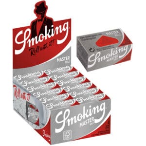SMOKING ROLLS MASTER ARGENTO CARTINE SUPER SOTTILE 4 METRI LUNGHEZZA 37mm LARGHEZZA PER CONFEZIONE SCATOLA COMPLETA 24 PEZZI