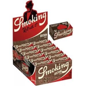 SMOKING ROLLS BROWN CARTINE NON RAFFINATA SUPER SOTTILE 4 METRI LUNGHEZZA 44mm LARGHEZZA PER CONFEZIONE SCATOLA COMPLETA 24 PEZZI