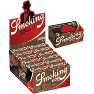 SMOKING ROLLS BROWN CARTINE NON RAFFINATA SUPER SOTTILE 4 METRI LUNGHEZZA 44mm LARGHEZZA PER CONFEZIONE SCATOLA COMPLETA 24 PEZZI