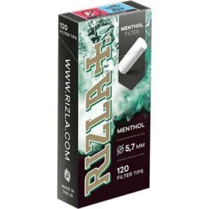 RIZLA MENTHOL EXTRA SLIM 5,7 mm ARROTOLARE FILTRI MENTOLO POP OUT 120 FILTRI PER CONFEZIONE SOLO CONFEZIONE SENZA SCATOLA