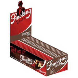 SMOKING LIQUORICE CARTINE CARTINA CORTA 50 FOGLIE PER CONFEZIONE SCATOLA COMPLETA 50 PEZZI