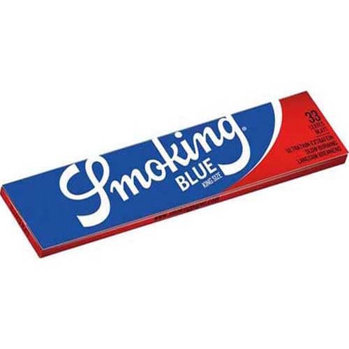 SMOKING BLU LUNGO KING SIZE LARGO 108 x 52 MM ARROTOLARE CARTINE 33 SOTTILE FOGLIE PER CONFEZIONE SOLO CONFEZIONE SENZA SCATOLA