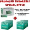 RIZLA GREEN ROLLING PAPERS SMALL SIZE 1 BOX 100 PACKS TOTAL 5000 LEAVES AND RIZLA MENTHOL ULTRA SLIM 5.7mm 2 BOX  40 PACKS TOTAL 4800 FILTERS