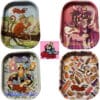 ROLLING TRAY MONKEY KING DIMENSIONS 18 X 14 CM METAL SMOKING ACCESSORIES FOR TOBACCO ROLLING PAPERS AND FILTERS IN 4 DESIGNS