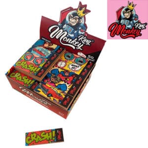MONKEY KING FILTRI DI CARTA NON RAFFINATO TAGLIA MEDIA CON PERFORAZIONI  DESIGN DIVERSO PER OGNI CONFEZIONE 50 FILTRI DI CARTA PER CONFEZIONE SCATOLA COMPLETA 50 PEZZI