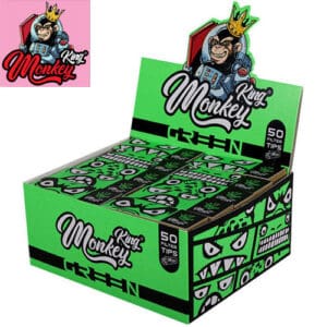 MONKEY KING GREEN FILTRI DI CARTA NON RAFFINATO TAGLIA MEDIA CON PERFORAZIONI  DESIGN DIVERSO PER OGNI CONFEZIONE 50 FILTRI DI CARTA PER CONFEZIONE SCATOLA COMPLETA 50 PEZZI