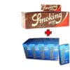 SMOKING BROWN ARROTOLARE CARTINE CARTINA CORTA 1 SCATOLA 50 CONFEZIONI TOTALE 3000 FOGLIE E RIZLA ULTRA SLIM 5.7mm 1 SCATOLA 20 CONFEZIONI TOTALE 2400 FILTRI