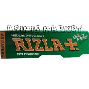 RIZLA GREEN 60 FOGLIE VERDE ARROTOLARE CARTINE MEDIO SOTTILE CARTINA CORTA CON ANGOLI TAGLIATI 60 FOGLIE PER CONFEZIONE SOLO CONFEZIONE SENZA SCATOLA