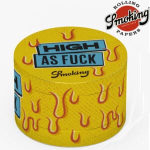 SMERIGLIATRICE PER TABACCO SMOKING XL HIGH AS F@CK NEVER MIND COLLECTION 62mm 4 PARTI METALLO CON SCHERMO