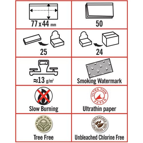 SMOKING ORGANIC TREE FREE 1 1/4 MEDIUM SIZE ROLLING PAPERS UNBLEACHED SUPER THIN 50 SHEETS PER PACK ONLY PACK NO BOX - Image 3