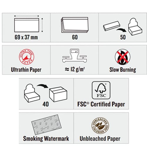 SMOKING SUPREME BROWN ULTRA THIN UNBLEACHED CARTINA CORTA CARTINE NON RAFFINATA MOLTO ULTRA SOTTILE 12 GR 60 FOGLIE PER CONFEZIONE SOLO CONFEZIONE SENZA SCATOLA - immagine 3