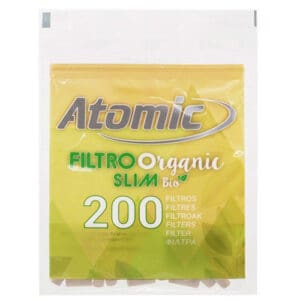 ATOMIC FILTRO ORGANIC SLIM BIO 200 FILTRI DI CARTA PER CONFEZIONE SPESSORE SLIM 6MM PREZZO PER CONFEZIONE