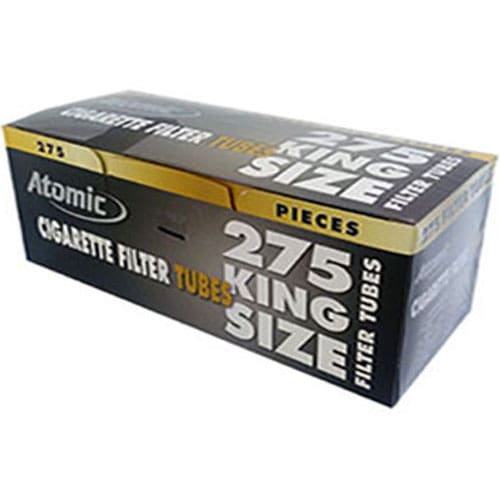 CIGARETTE TUBES ATOMIC KING SIZE FILTER 26mm THICKNESS REGULAR 8mm 275 TUBES PRICE PER PIECES