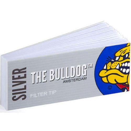 THE BULLDOG AMSTERDAM SILVER FILTRI LUNGHI IN CARTA CON 3 PERFORAZIONI 33 FILTRI PER CONFEZIONE SOLO CONFEZIONE SENZA SCATOLA
