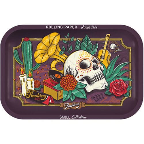 ROLLING TRAY SMOKING MEXICO LINDO SKULL COLLECTION METAL LARGE SMOKING ACCESSORIES FOR TOBACCO ROLLING PAPERS AND FILTERS
