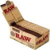 ROLLING PAPERS RAW 1 1/4 MEDIUM SIZE ORGANIC UNREFINED 13 G/M² SUPER THIN 50 LEAVES + 50 PAPERS FILTERS TIPS CONNOISSEUR PER PACK FULL BOX 24 PACKS