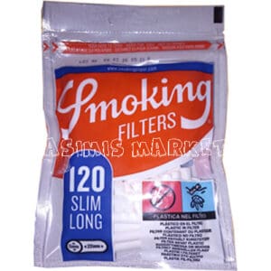 FILTERS SMOKING 120 SLIM LONG 22MM VERY LONG FILTER SLIM 6MM BETTER FILTRATION SAVE TOBACCO 120 FILTERS PER PACK PRICE PER PACK