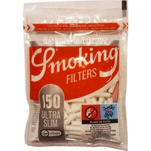 FILTERS SMOKING 150 ULTRA SLIM 5.3 ΜΜ IL FILTRO PIÙ SOTTILE LA SIGARETTA PIÙ SOTTILE RISPARMIO TABACCO 150 FILTRI PER CONFEZIONE PREZZO PER CONFEZIONE