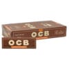 OCB VIRGIN PAPER UNBLEACHED THIN ROLLING PAPERS REGULAR SMALL SIZE 50 LEAVES PER PACK FULL BOX 25 PACKS