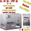 ATOMIC FILTRO SLIM 6 mm 1000 FILTERS PER PACK ECONOMIC PACKAGING BOX 5 PIECES + 4 GIFT TOTAL 9 PIECES=9000 FILTERS