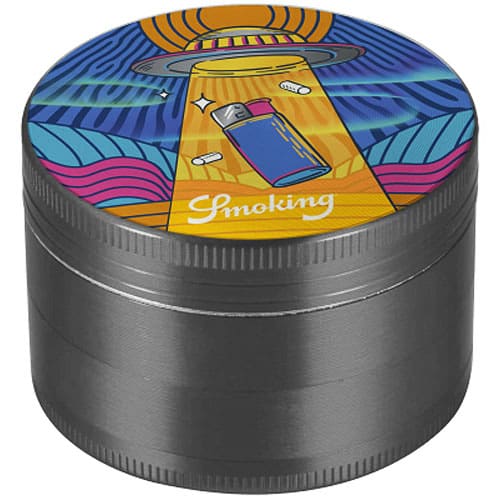 GRINDER TOBACCO SMOKING EUPHORIA HALO 50mm FOURFOLD METAL WITH SIEVE IN 6 DESIGNS - Image 4