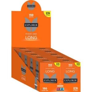 EXPLORER LUNGO 22mm EXTRA SLIM 5.7mm ARANCIA MIGLIOR FILTRAGGIO RISPARMIO TABACCO 150 ARROTOLARE FILTRI PER CONFEZIONE SOLO CONFEZIONE SENZA SCATOLA (Copy)